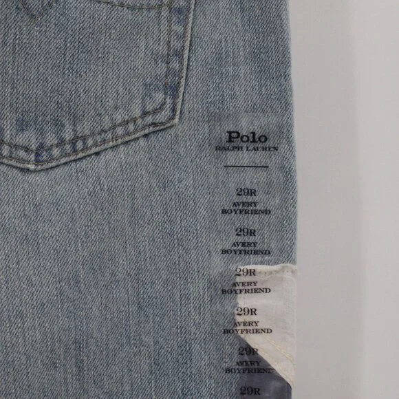 NWT Polo Ralph Lauren Jeans Womens 29 L27 Avery Boyfriend Patchwork Button Fly - Picture 5 of 16